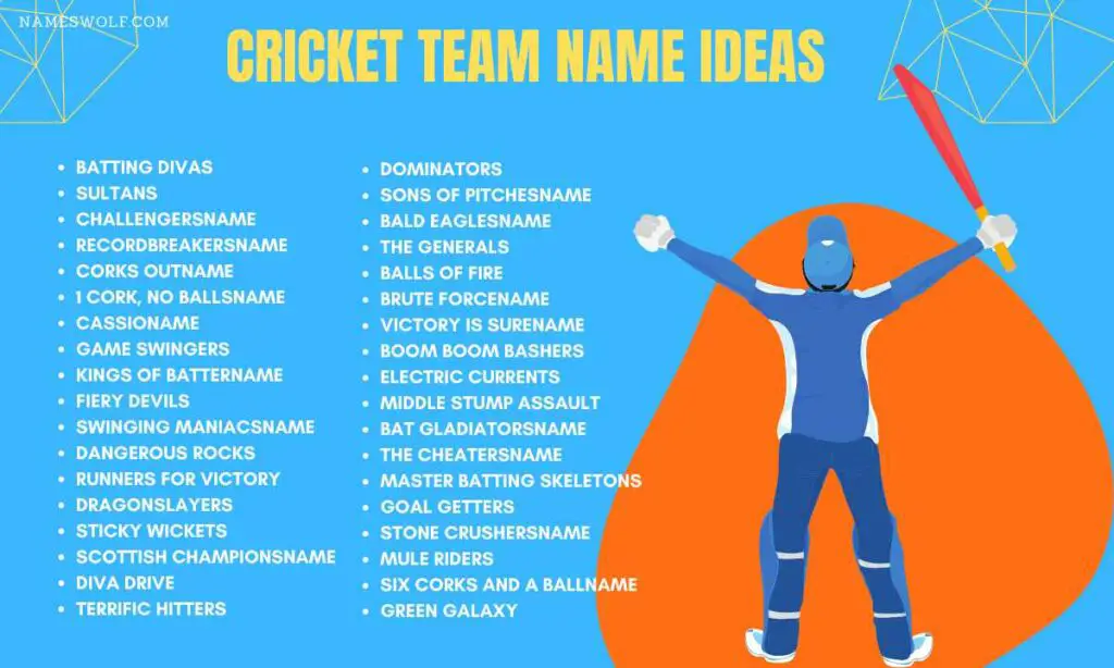 cricket team name ideas
