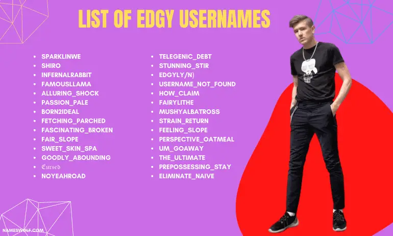 list of edgy username