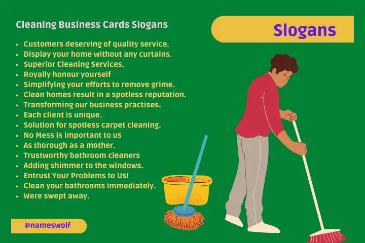 List of Cleaning Business Cards Slogans