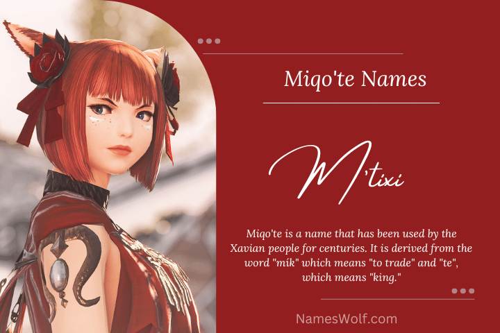 350 Awesome Miqote Names That Are Out Standing