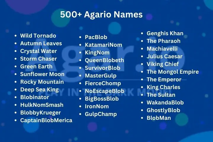 500+ Agario Name list