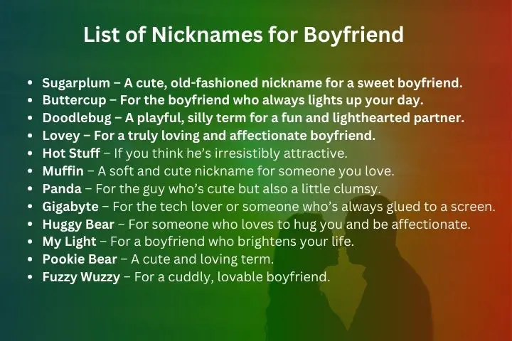 List of Nicknames for Boyfriend