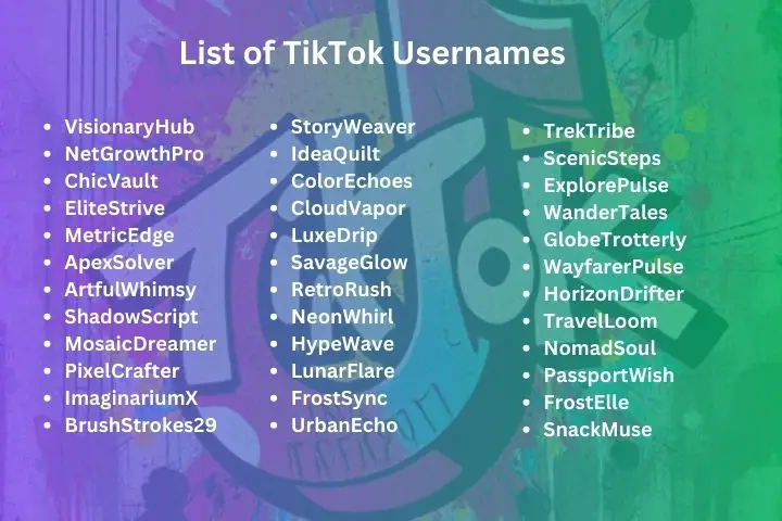 List of TikTok Usernames