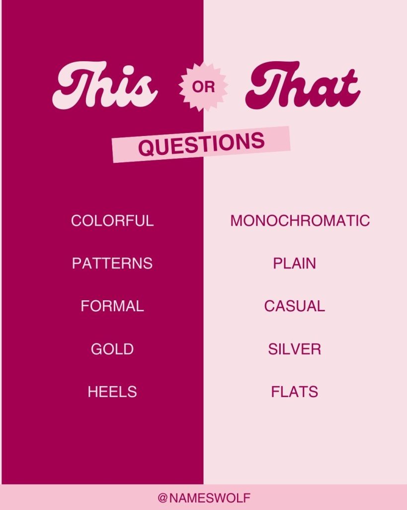 This or That question list